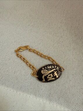 Gold-Tone Karate Chain Bracelet - Black & Gold